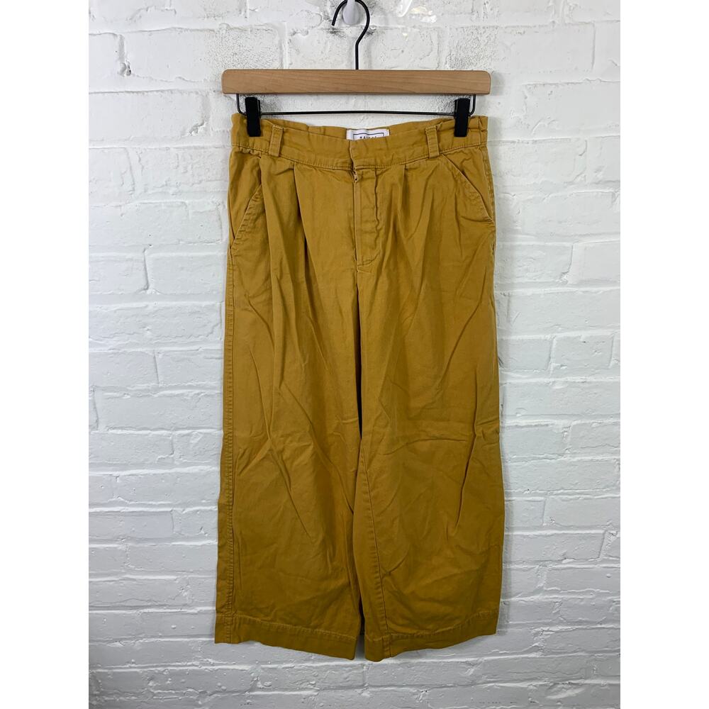 Margot Molyneux Women's Wide Leg Pleated Trouser Pant Yellow Size Small